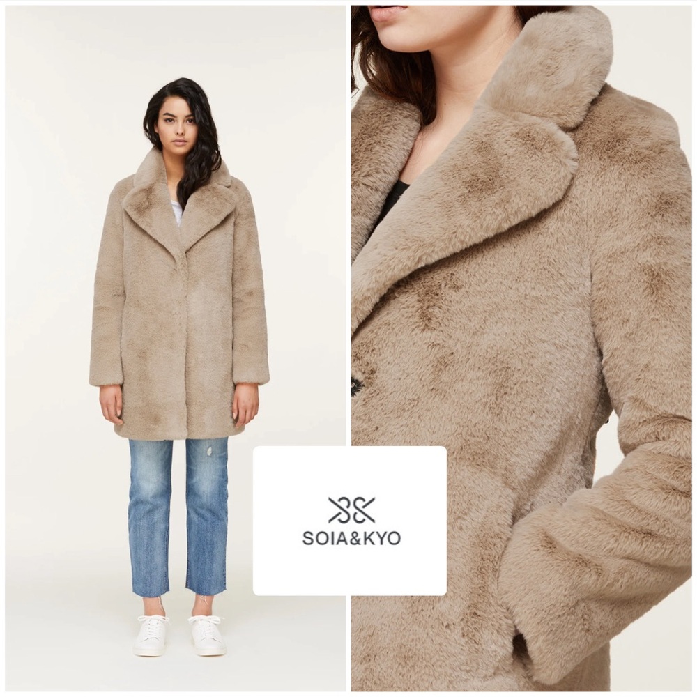Soia & Kyo ~ Renada Faux Fur Coat in toffee